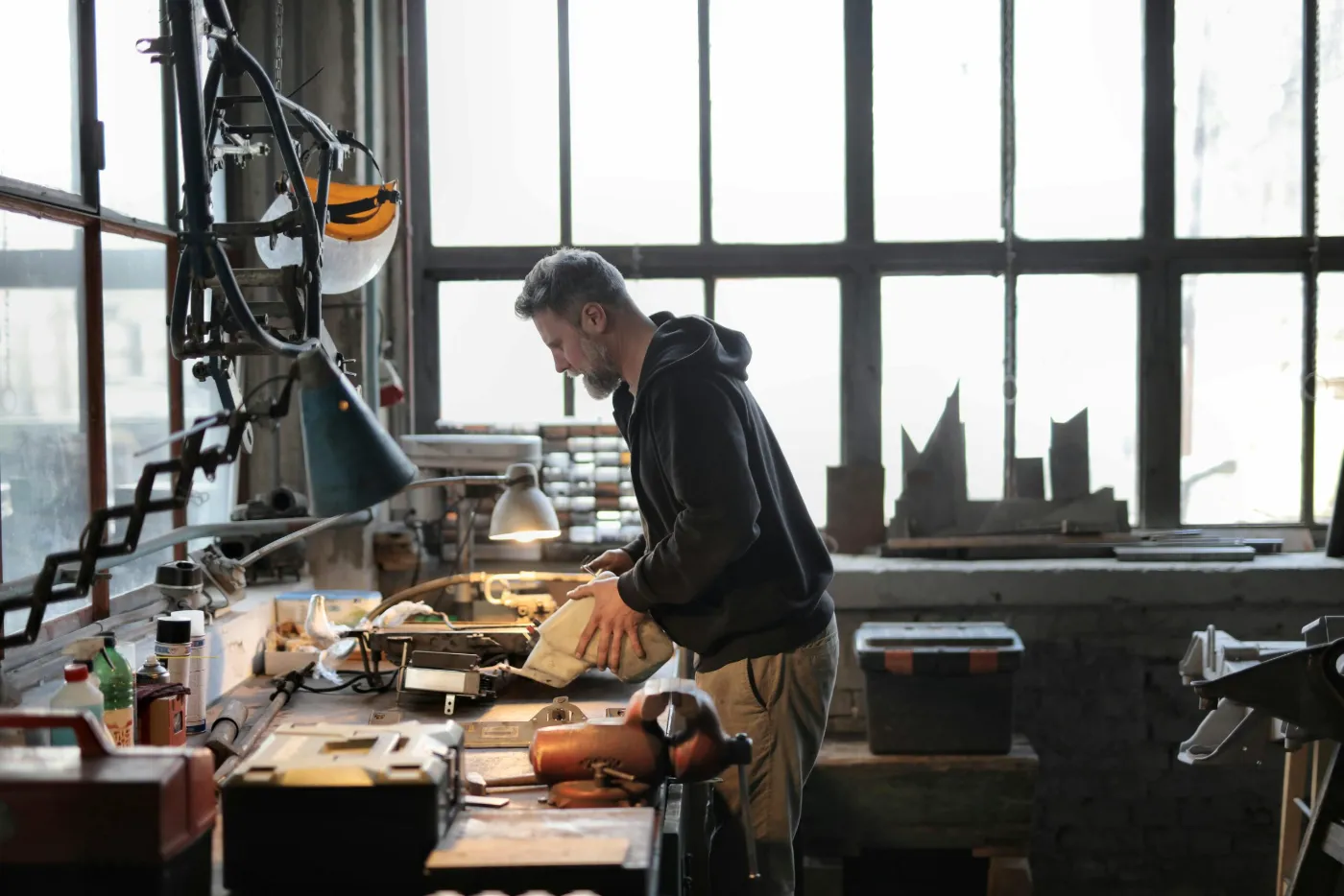 Craftsman working in a workshop